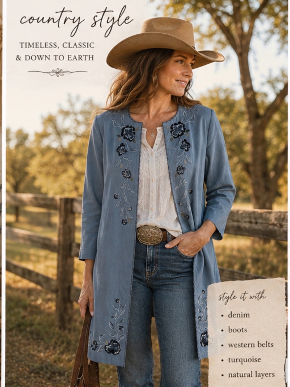 Silk‎ Linen Embroidered Blue Duster Jacket 10